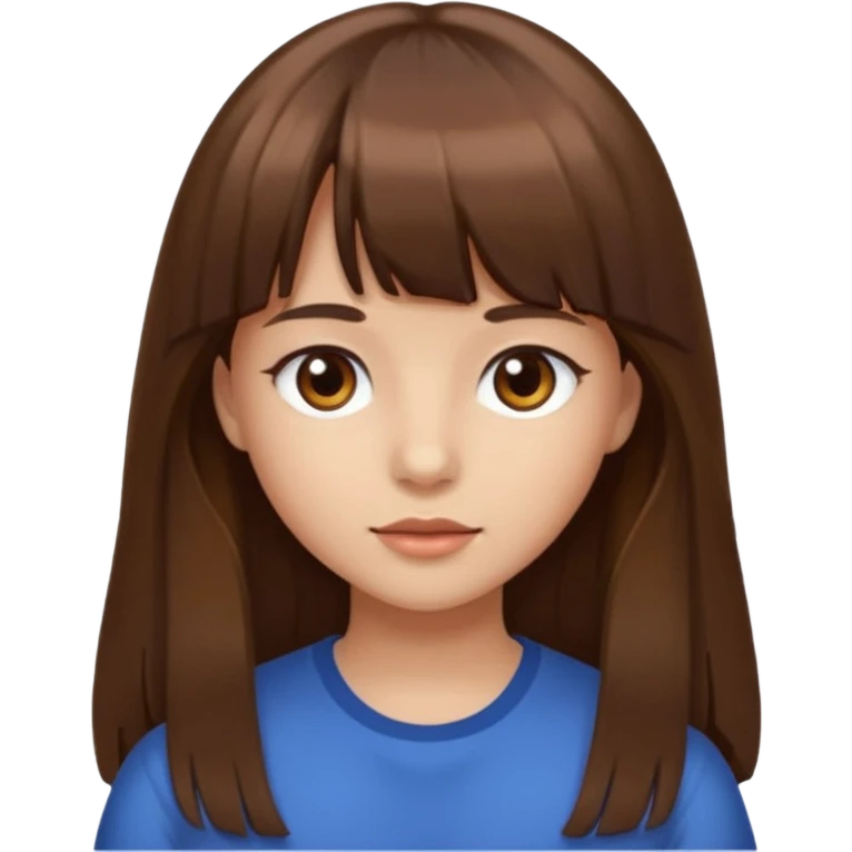 eu quero uma menina de franja e cabelo comprido cabelo castanho e franja  emoji