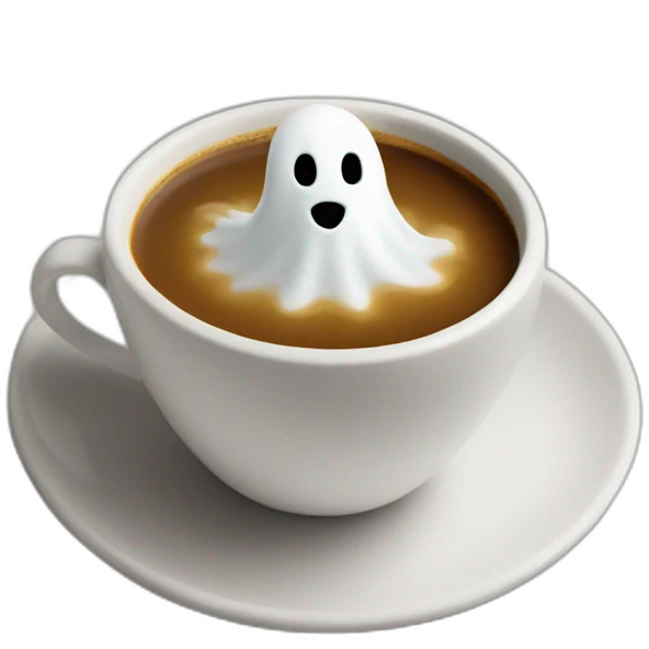 Ghost sitting in a cup of coffee emoji