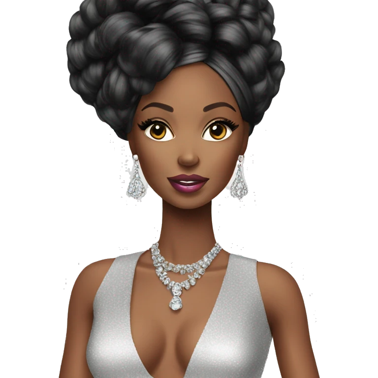 glamorous black barbie  emoji