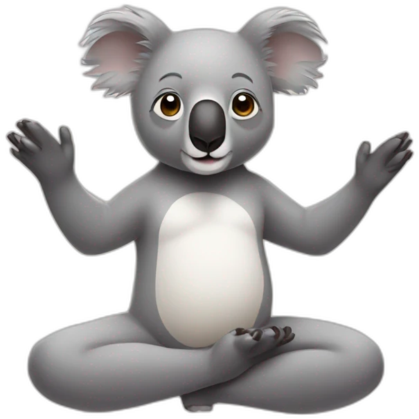 Koala making yoga emoji