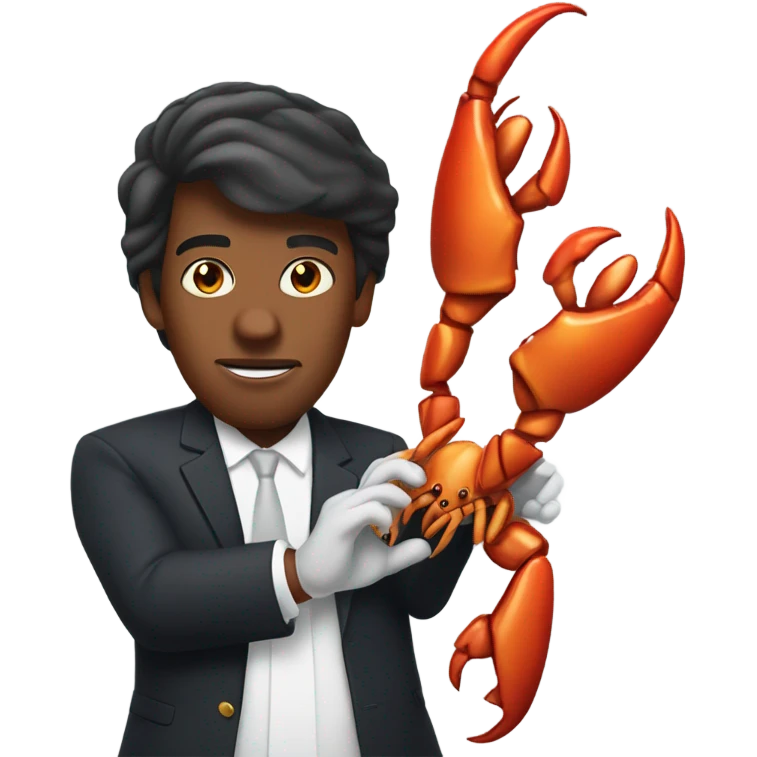 Black trump with crab hands emoji