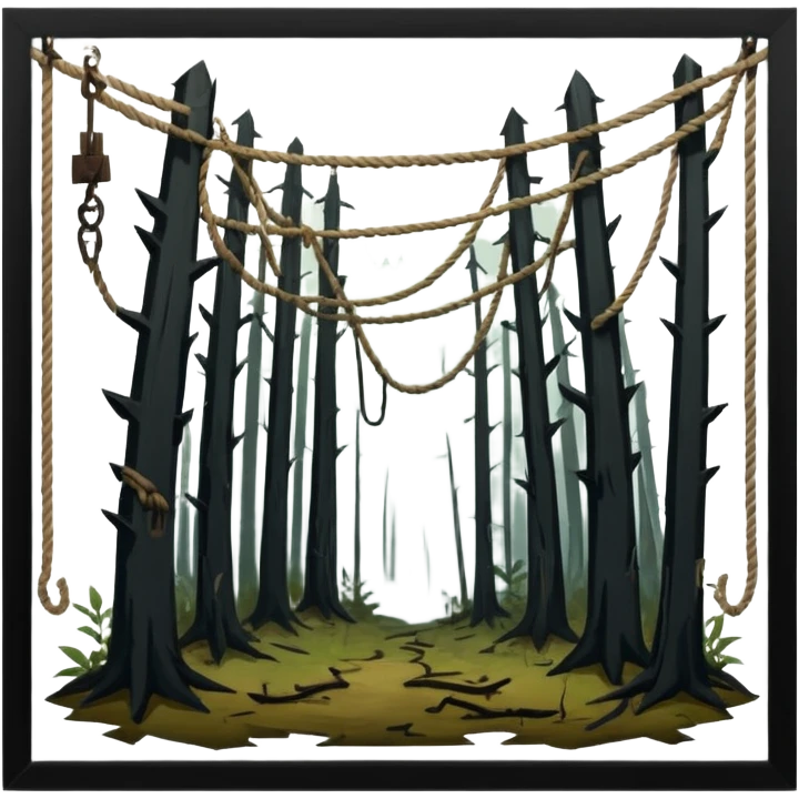 Old wold hanged in wild forest emoji