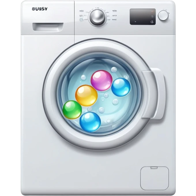 washing machine with soap bubbles inside emoji