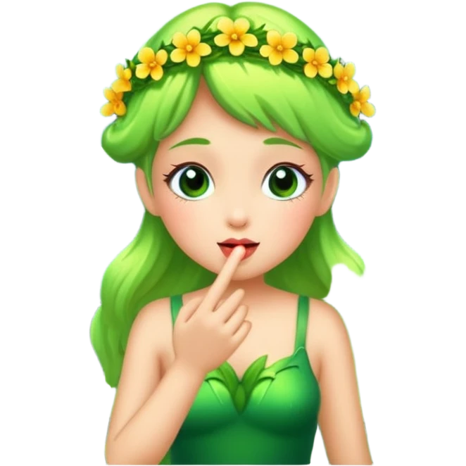 forest fairy blowing glowing kiss pollen emoji