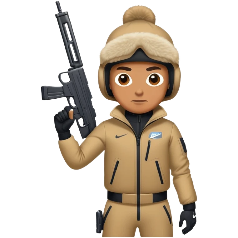 Man with a nike ski with gun emoji