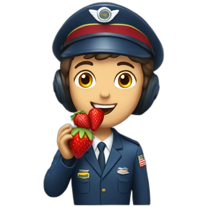 Pilot eating strawberries emoji
