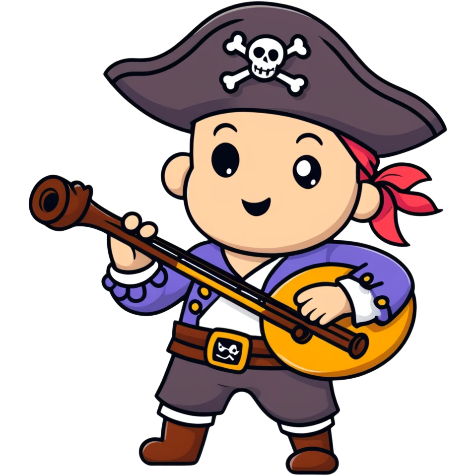 pirate playing an instrument emoji