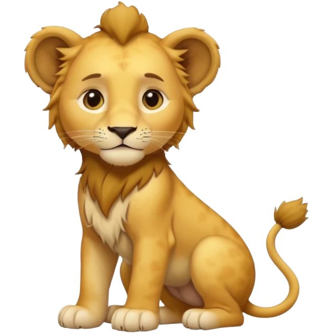 in lion family, only Kid boy., full body, single tail emoji