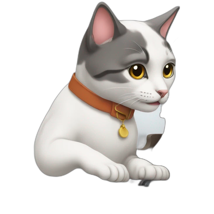 A cat playing piano emoji