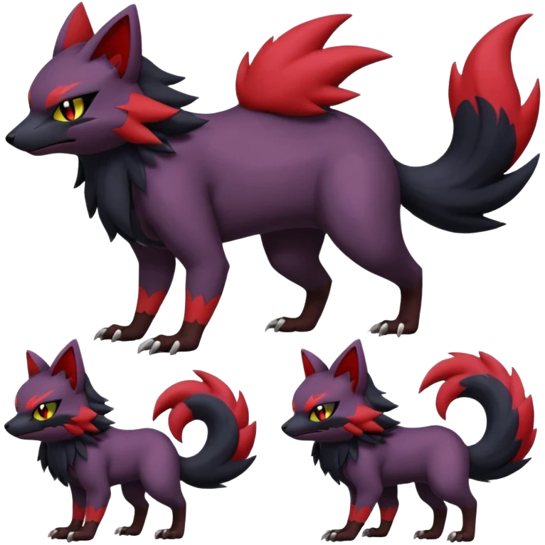 Noibat-Litten-Zoroark-Fakémon-hybrid-creature (full body)  emoji
