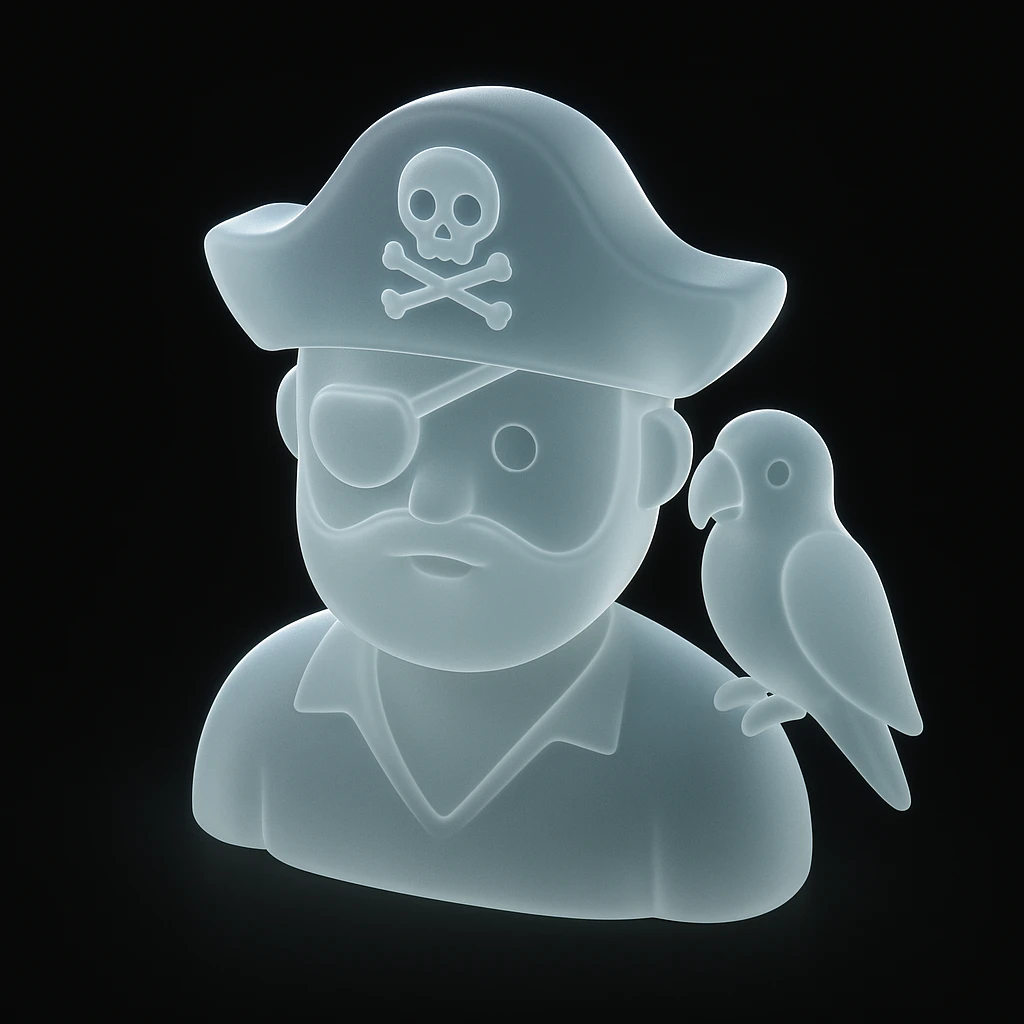 pirate with eye patch and parrot emoji