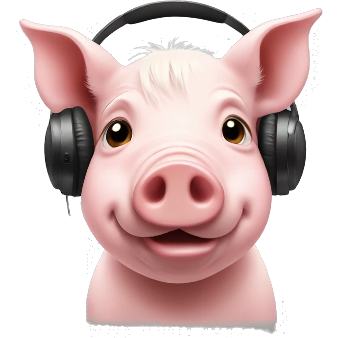 pig with headphone emoji