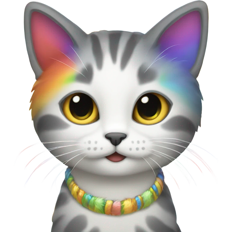 Cat with rainbow emoji