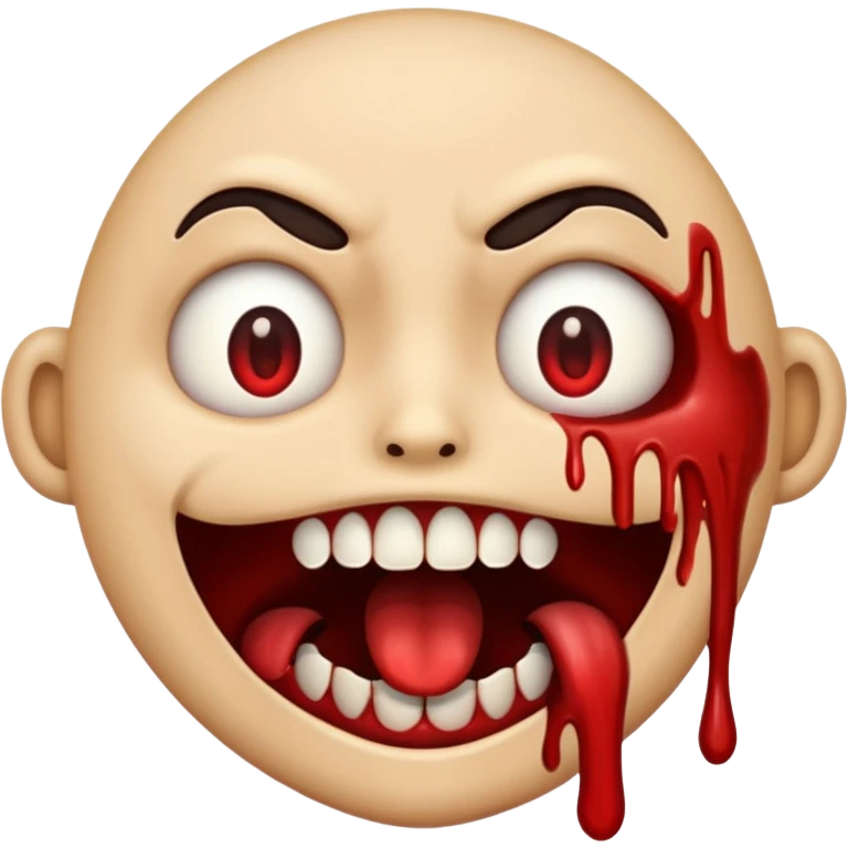 A emoji who is scary with blood emoji