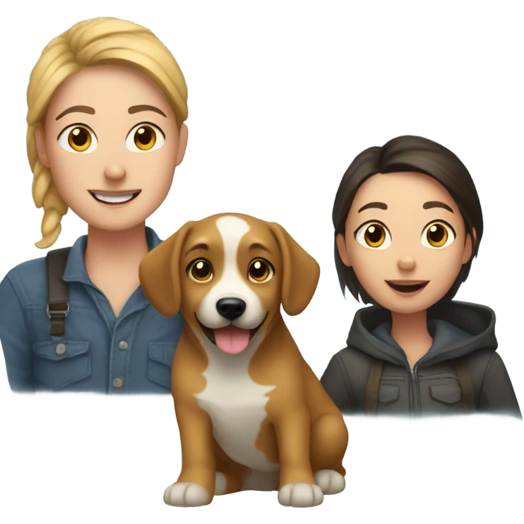 me and my daughter and my dog emoji