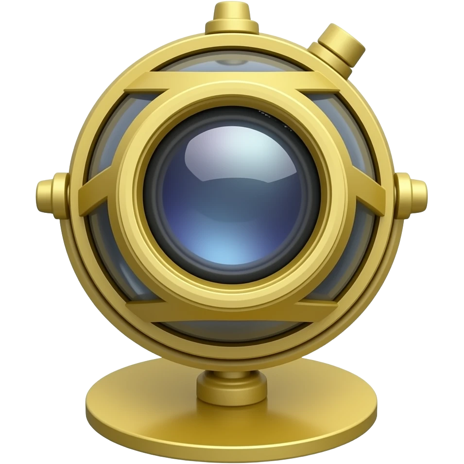 a eccentric camera obscura on a miniature stand emoji