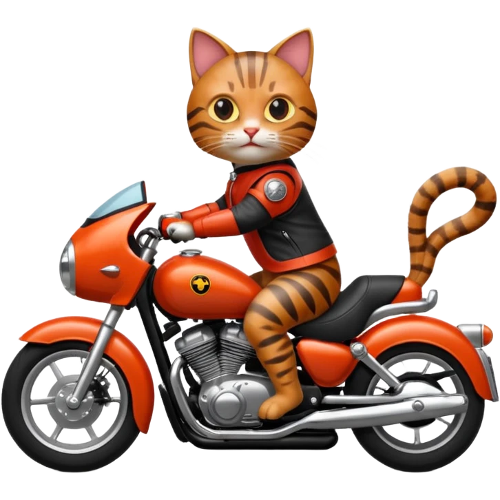 Cat on red and black motorcycle emoji