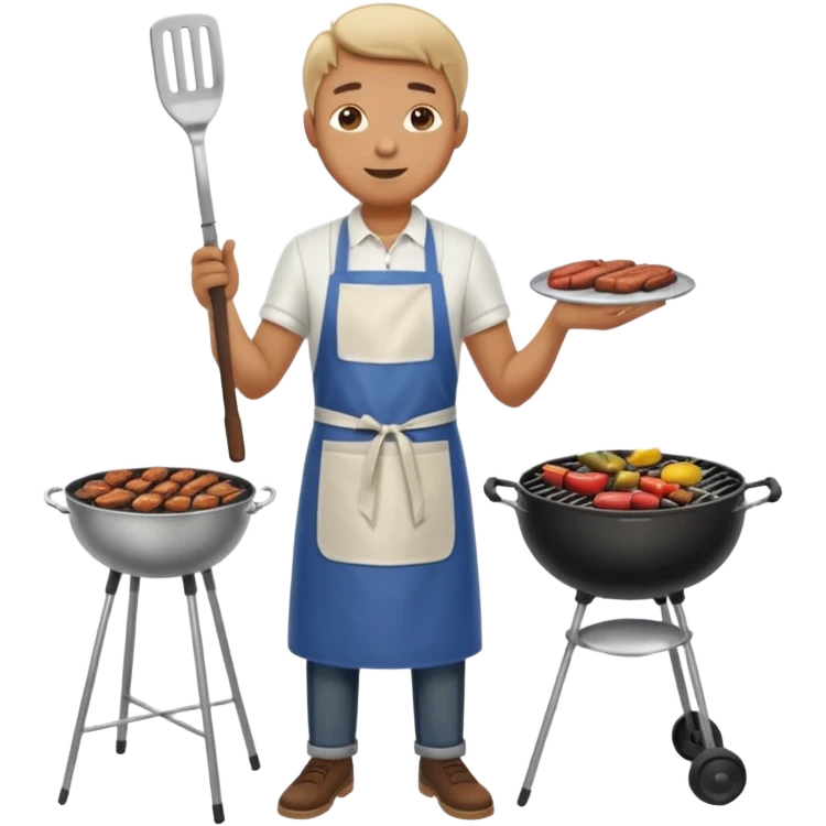 man cooking barbecue full-body emoji