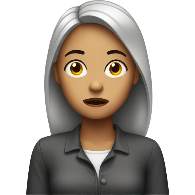 woman with worried expression emoji