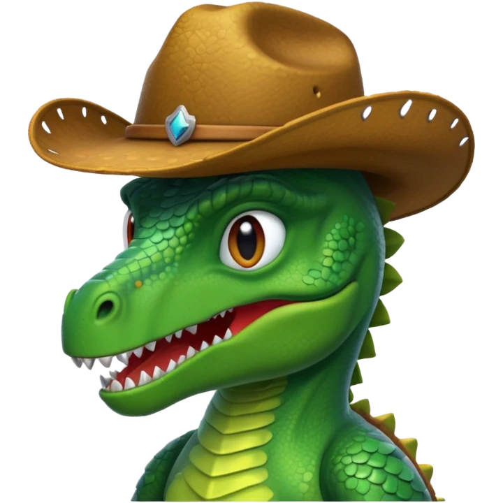 dinosaor with cowboy helmet emoji