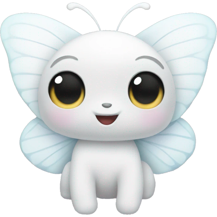 Adorable white pastel butterfly emoji