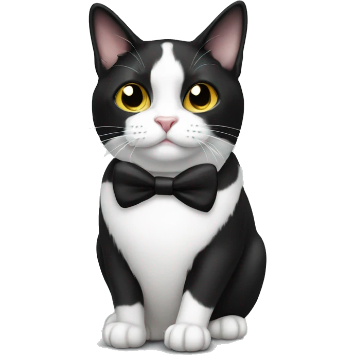 tuxedo cat with glass emoji