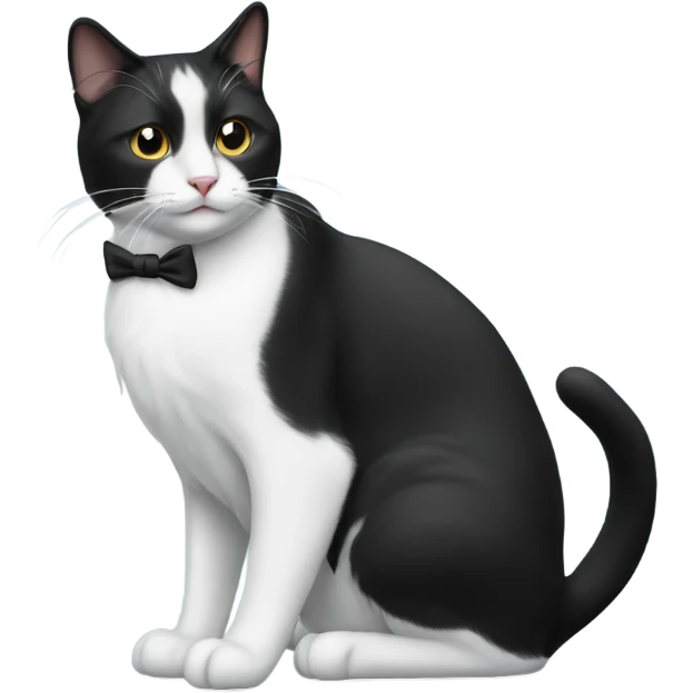Black and white tuxedo cat  emoji