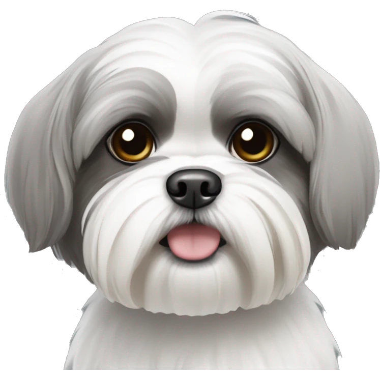 Grey and white shih tzu emoji