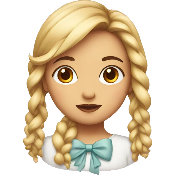 emoji of a girl with bow on her face emoji