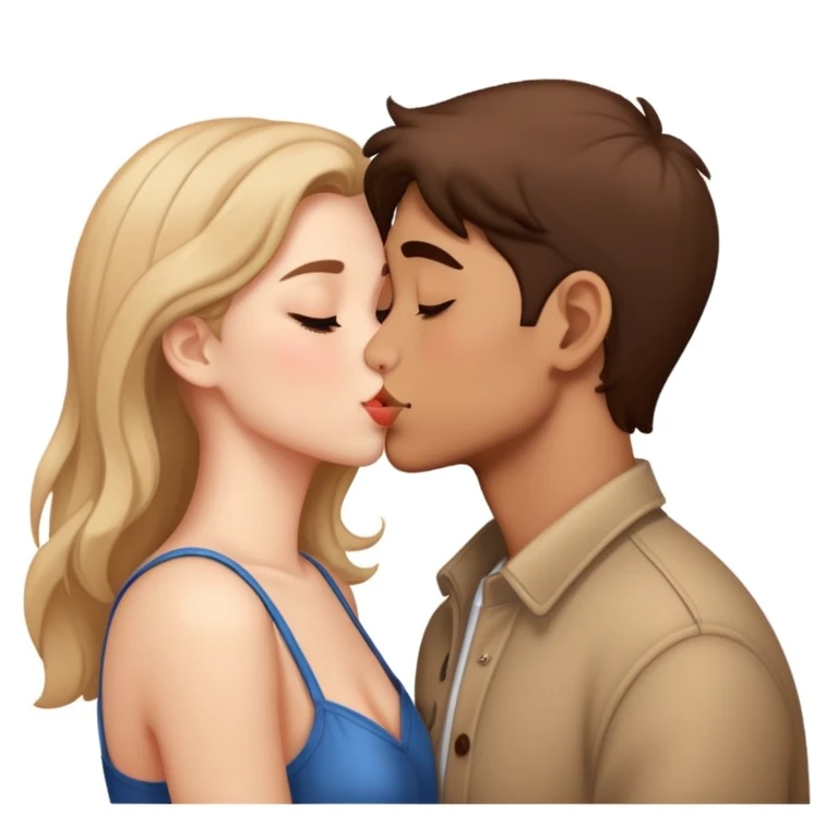romantic Emoji boy and girl kissing emoji