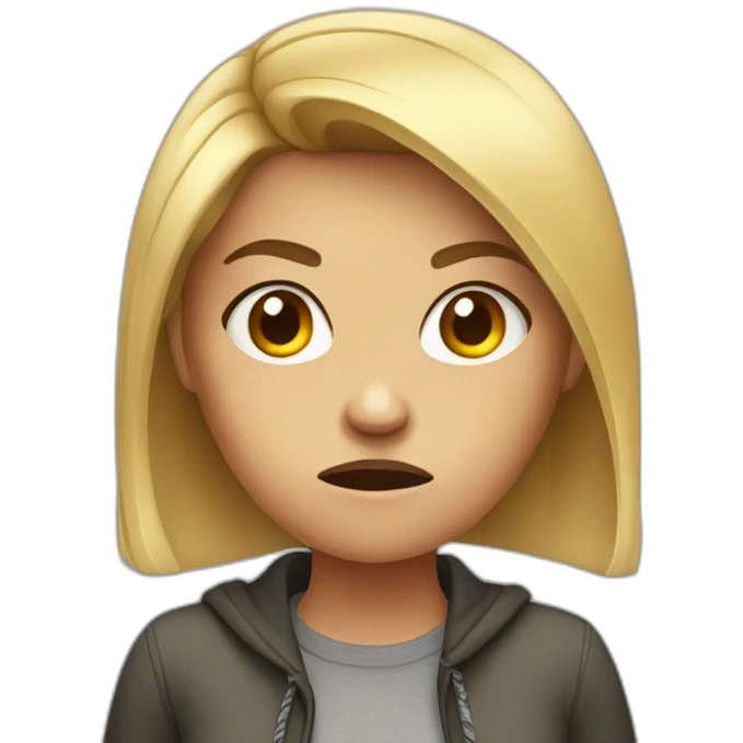 angry female teenager emoji