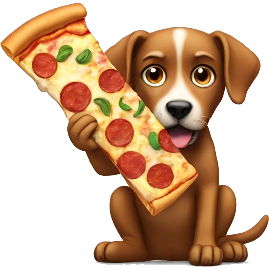 Dog eating pizza emoji