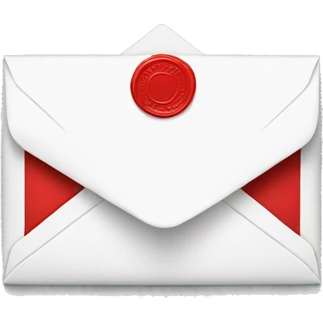 white envelope with red stamp emoji