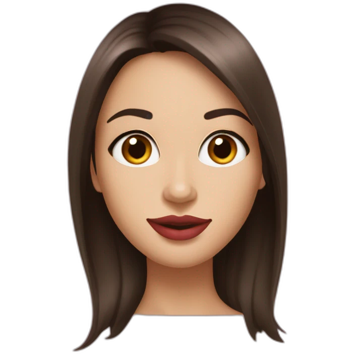Long straight silky dark brown hair small nose big juicy cherry lips big almond eyes sexy beautiful woman emoji