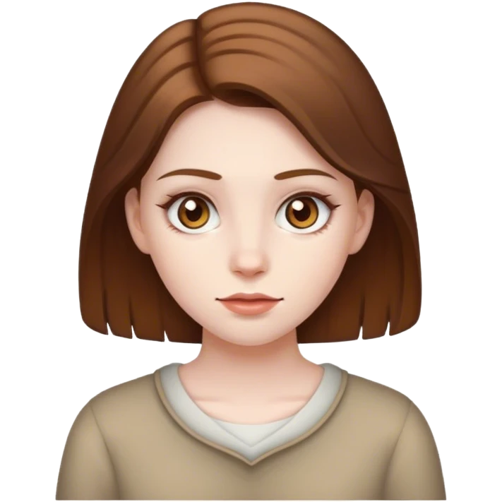 girl pale skin brown hair hazel eyes emoji