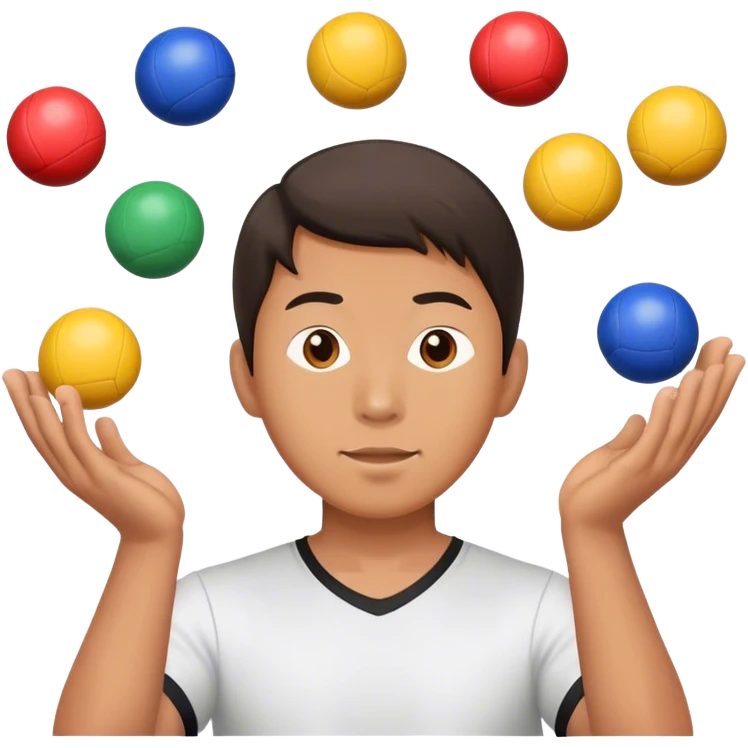 asian man playing juggling 3 ballss emoji