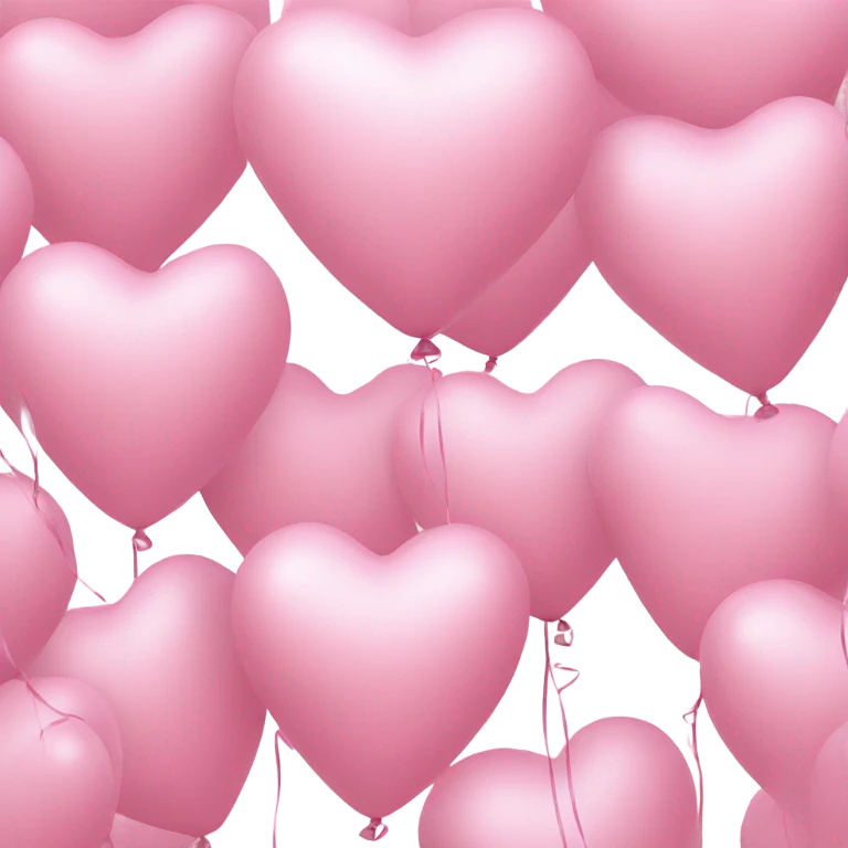 3 pastel pink heart balloons emoji
