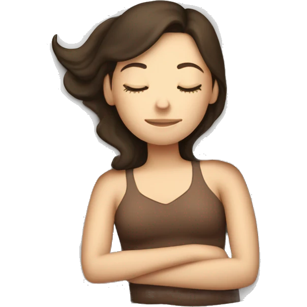 Brunette Caucasian woman sleeping emoji