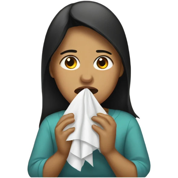 Peruvian female crying with tissue paper emoji