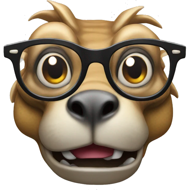 Trex with glasses emoji