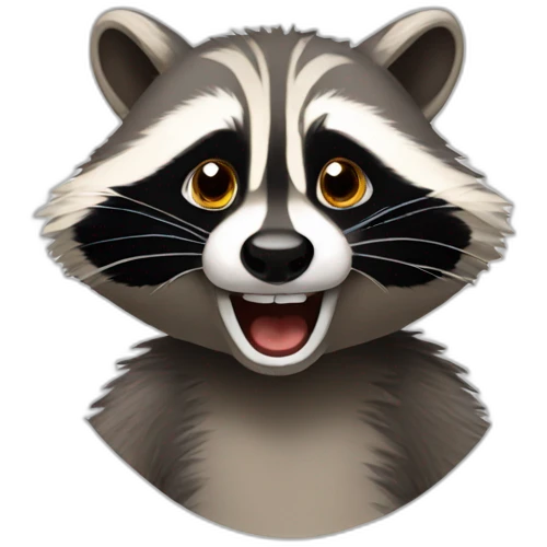 Funny racoon emoji