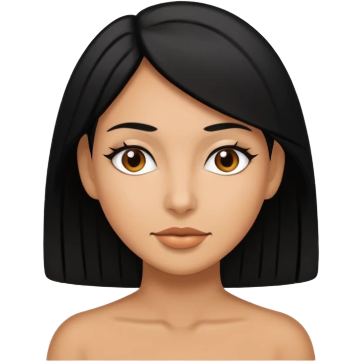 Tan naked woman with black hair  emoji