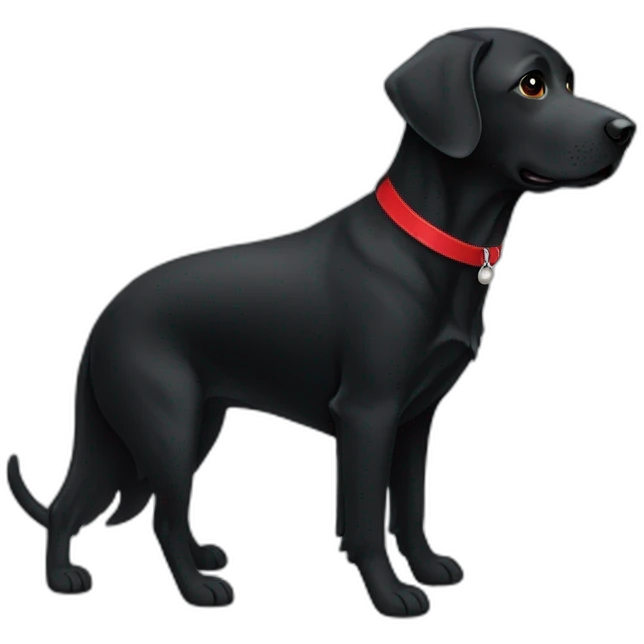 Black lab with red collar emoji