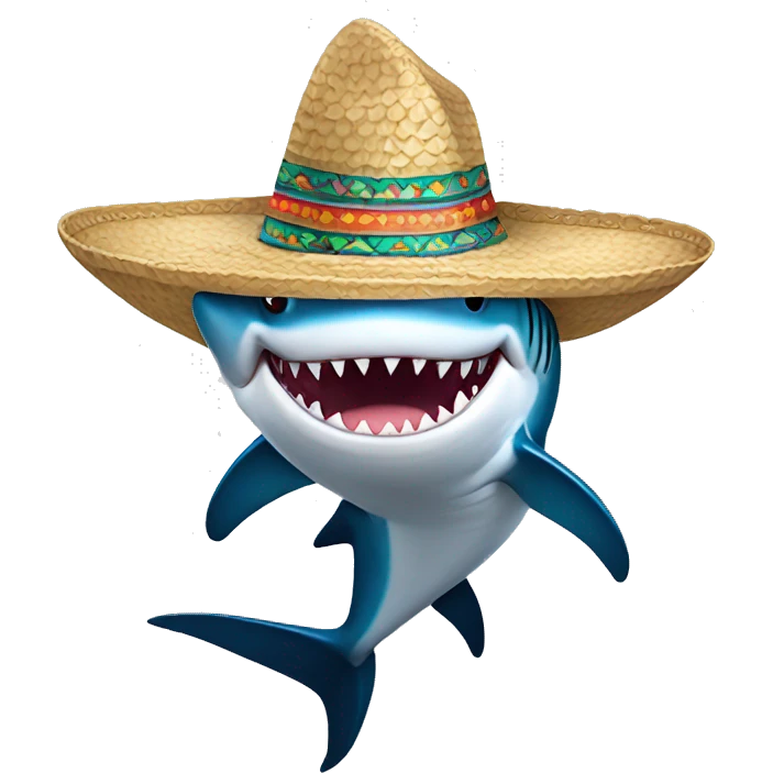 shark wearing sombrero  emoji