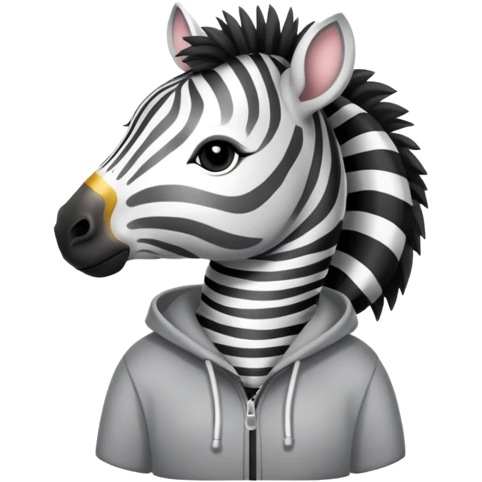 Zebra wearing a hoodie emoji