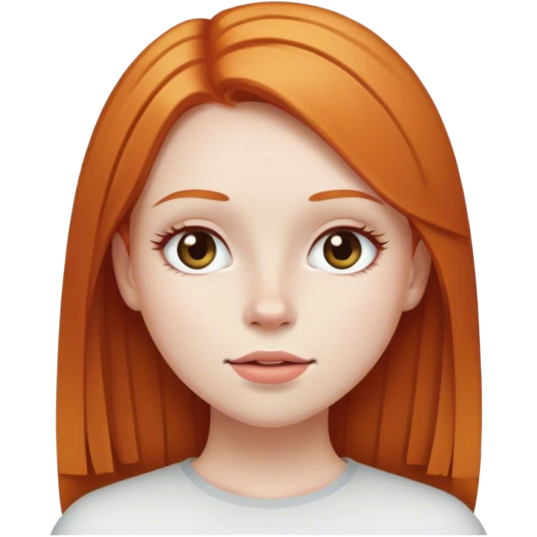 Girl with straight ginger hair and white skin emoji