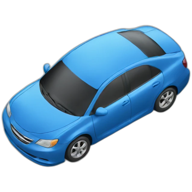 Smiling blue car emoji