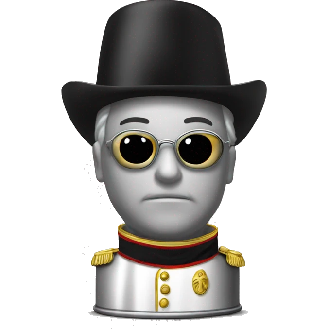 Plain unlabeled silver beer can wearing a Napoleon Bonaparte outfit emoji