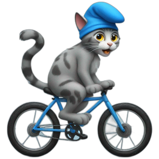 Smurf-cat-on-a-bike emoji