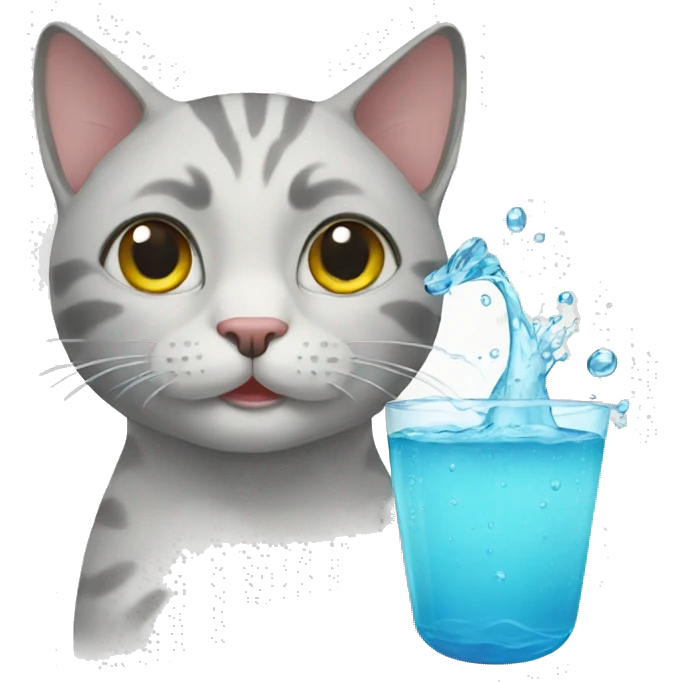 Cat with water emoji